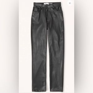 Criss-Cross Waistband Vegan Leather 90s Straight Pant- NWT